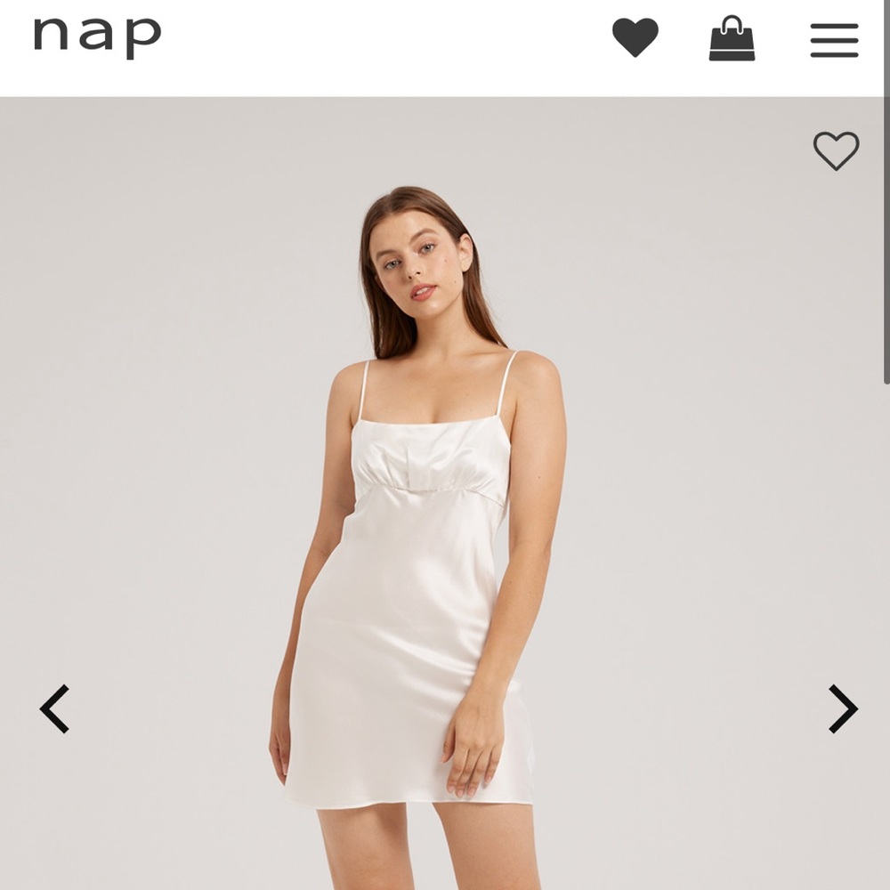 Nap Lounge Wear Silk Satin Ruched Slip Dress